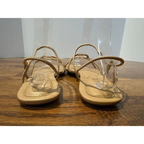SCHUTZ Women's Aimi Leather Strappy Sandals Beige Size 6.5B NWT Minimalist Chic - Picture 6 of 11